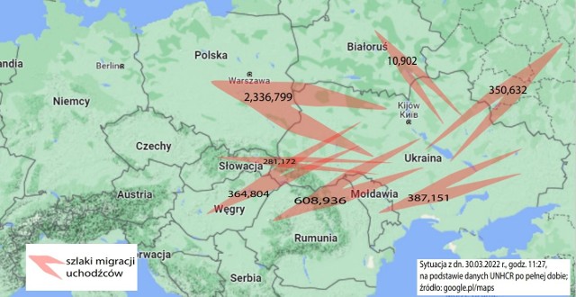 Polska jest głównym celem dla uchodźców z Ukrainy.