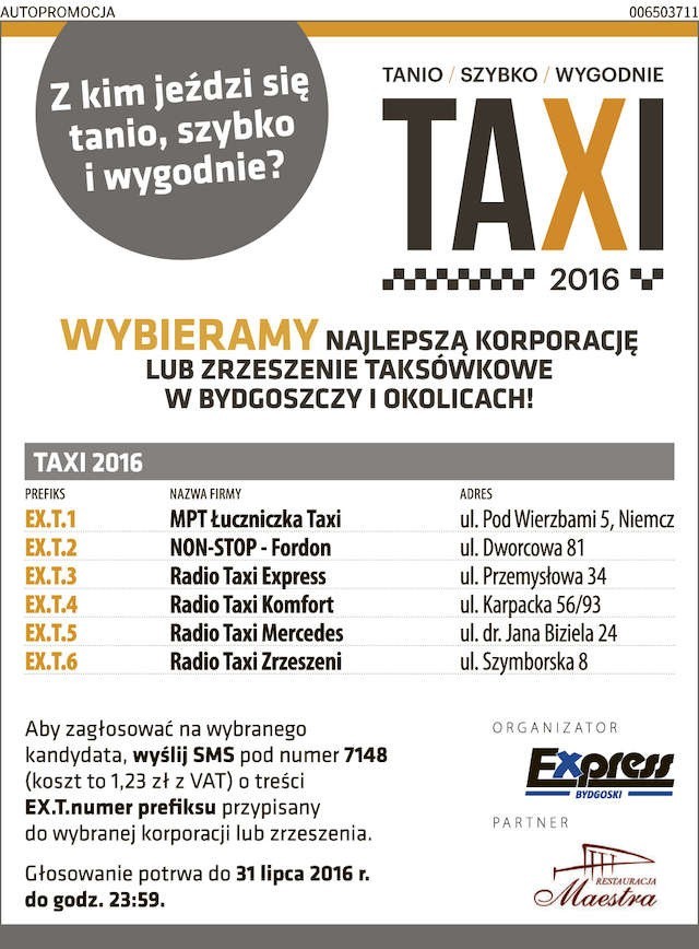 Czekamy na Wasze głosy na najlepsze taxi [PLEBISCYT]