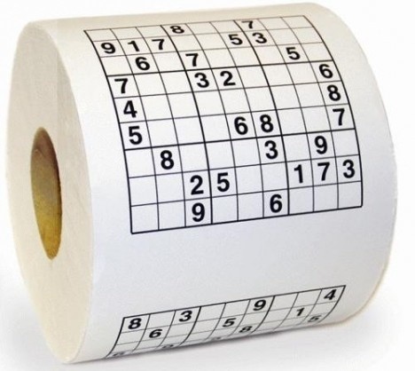 Papier toaletowy z łamigłówkami Sudoku...