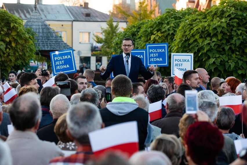 Premier Mateusz Morawiecki przemawiał w Opatowie. Padły słowa na temat obwodnicy [WIDEO, zdjęcia]