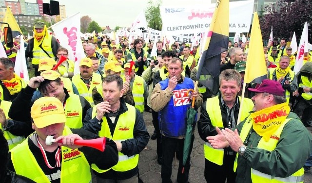 W maju ubiegłego roku pracownicy Energi domagali się podwyżek na ulicach Gdańska