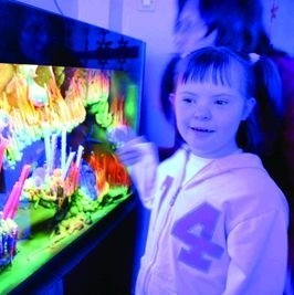 Podświetlane akwarium to jedna z atrakcji służących dzieciom