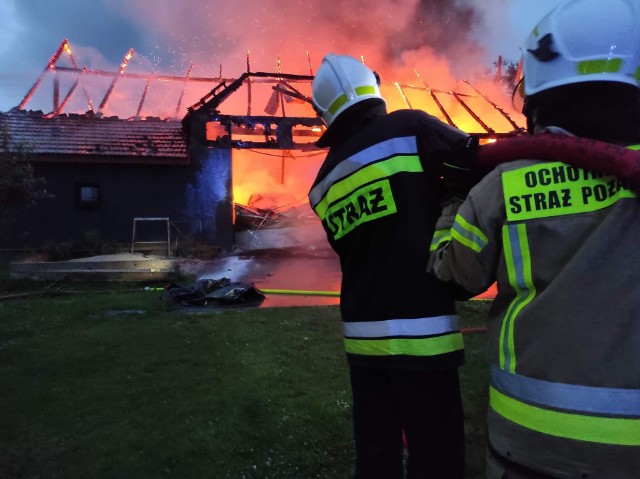 Pożar stodoły w Łączanach