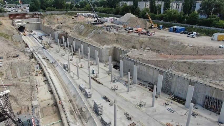 Budowa podziemnego przystanku Łódź Koziny