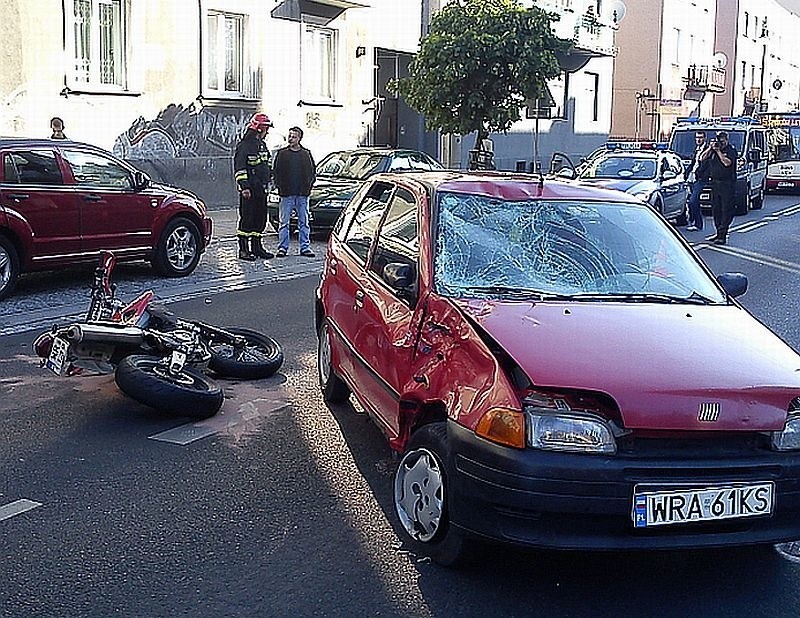 Wypadek motocyklisty w centrum Radomia (zdjęcia, nowe fakty) 