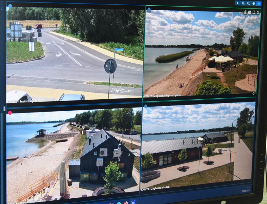 Tarnobrzeg. Działają już kamery monitoringu nad Jeziorem Tarnobrzeskim. Służby widzą, co dzieje się na wodzie, plaży i drogach. Zobacz   