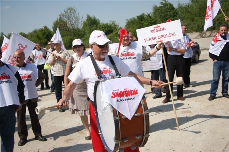 Protest związkowców z Solidarności