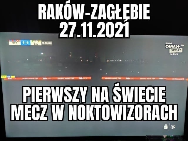 Memy po meczu Rakowa z Zagłębiem i awarii światła...