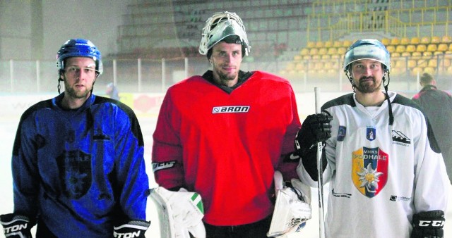 Nowi zawodnicy nowotarskiej drużyny: Artem Iossafov, Maris Jucers i Jarkko Hattunen