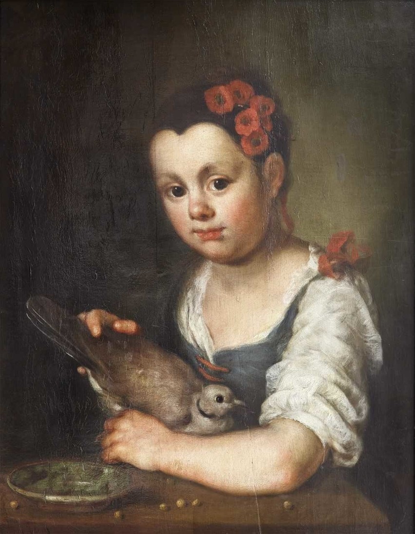 Johann Georg Ernst. Dziewczynka z sierpówką, XVIII w....