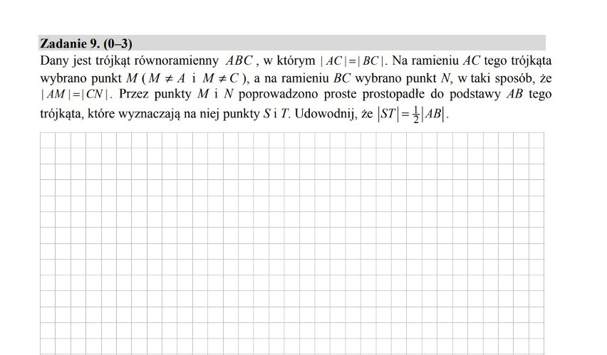 To zadanie otwarte było na maturze w 2019 roku, a podobne...