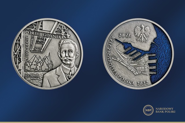 Narodowy Bank Polski wprowadza do obiegu monetę kolekcjonerską „100-lecie Portu Gdynia”. Na srebrnej monecie o nominale 20 zł zaprezentowano gdyński port oraz wizerunek jego projektanta inż. Tadeusza Wendy.