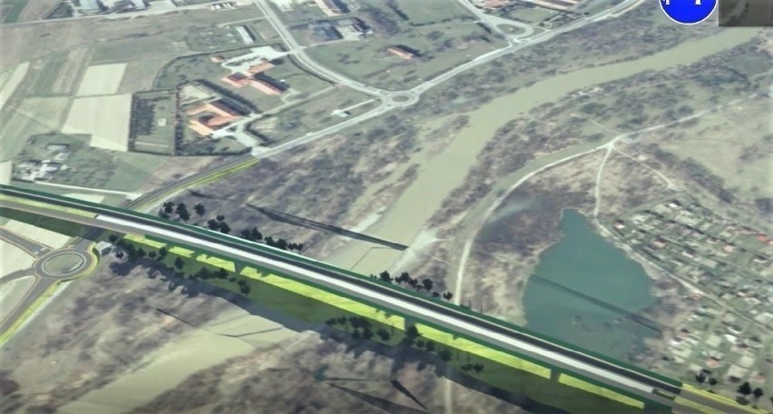 Wizualizacja odcinka z nowym mostem nad Sołą w ramach...