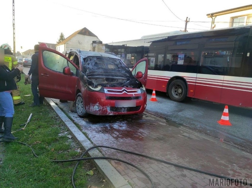 Pożar samochodu w Czarnowąsach