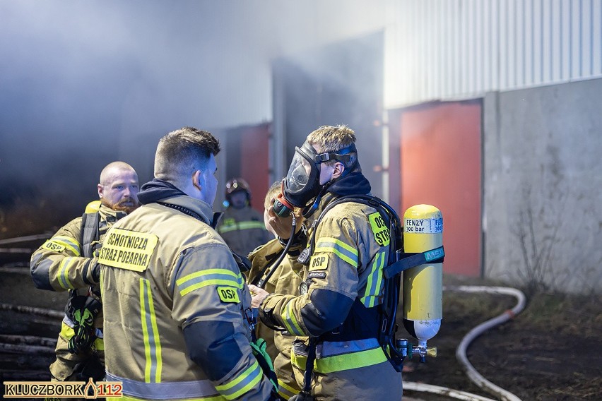 Strażacy walczyli z pożarem hali w Bogdańczowicach, w której...