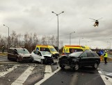 Wypadek na obwodnicy Lubartowa. Dwie osoby trafiły do szpitala, interweniował śmigłowiec LPR