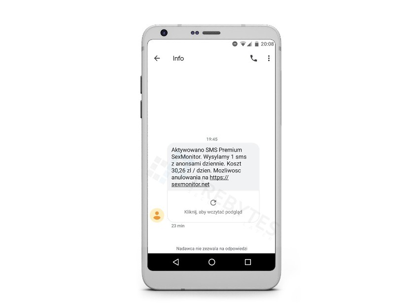 Tak wygląda fałszywa wiadomość SMS