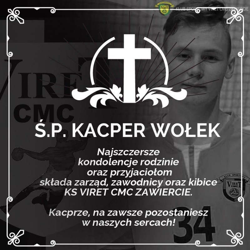 Zginął młodzieżowy zawodnik klubu KS Viret CMC Zawiercie