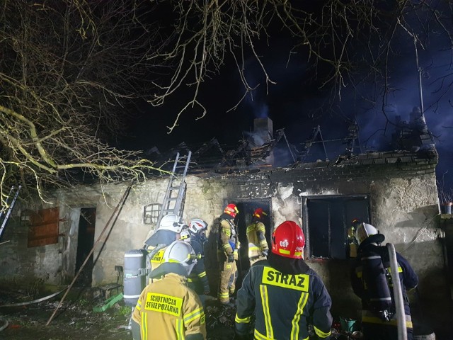 Pożar domu w Obrazowie.