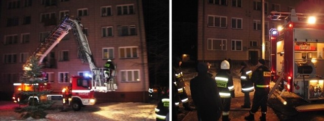 Pożar w bloku w Małkini. Mieszkańców ewakuowano strażacką "zwyżką"