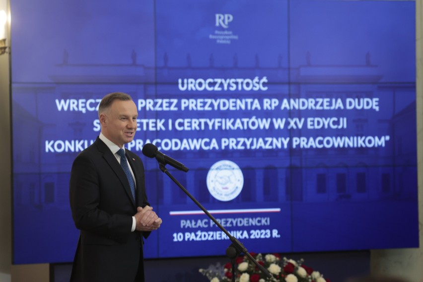 Prezydent Polskiej Andrzej Duda wręczył statuetki oraz...