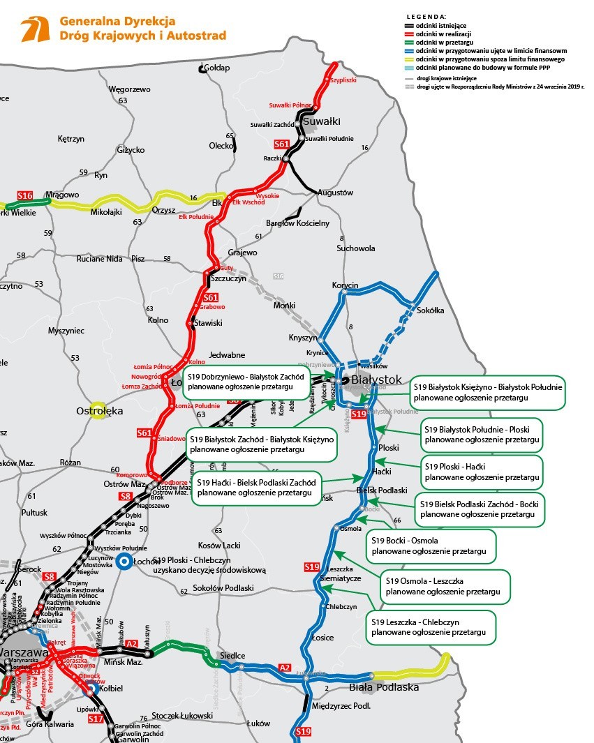 S19 Białystok - Sokółka po starodrożu [MAPA]. Jest już oficjalna zgoda ministra infrastruktury. Decyzja środowiskowa jeszcze w tym roku