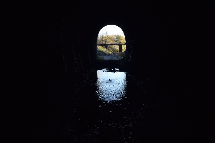 Wnętrze nieczynnego tunelu wydrążonego w skałach Małego...