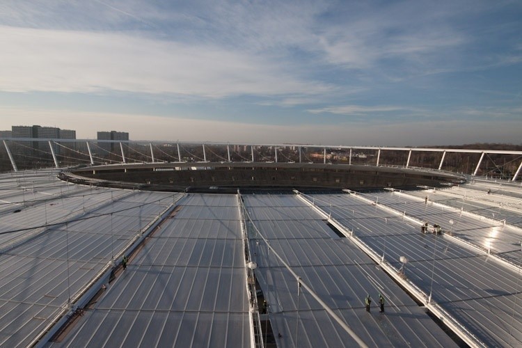 Stadion Śląski: zakończono prace przy montażu dachu