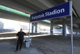 Białystok-Stadion. Z przystanku kolejowego trzeba iść kilkaset metrów do najbliższego przystanku BKM. A jeszcze niedawno była tu pętla