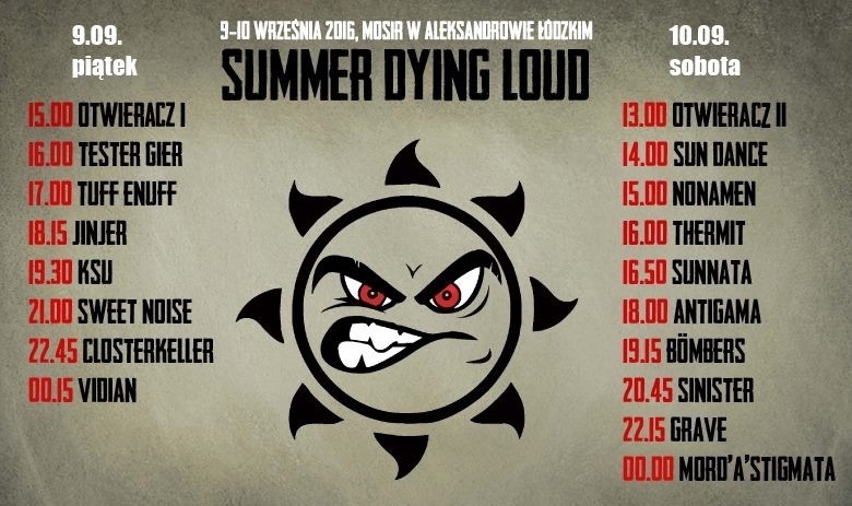 Summer Dying Loud 2016 w Aleksandrowie Łódzkim. Wystąpią światowe gwiazdy! [PROGRAM]