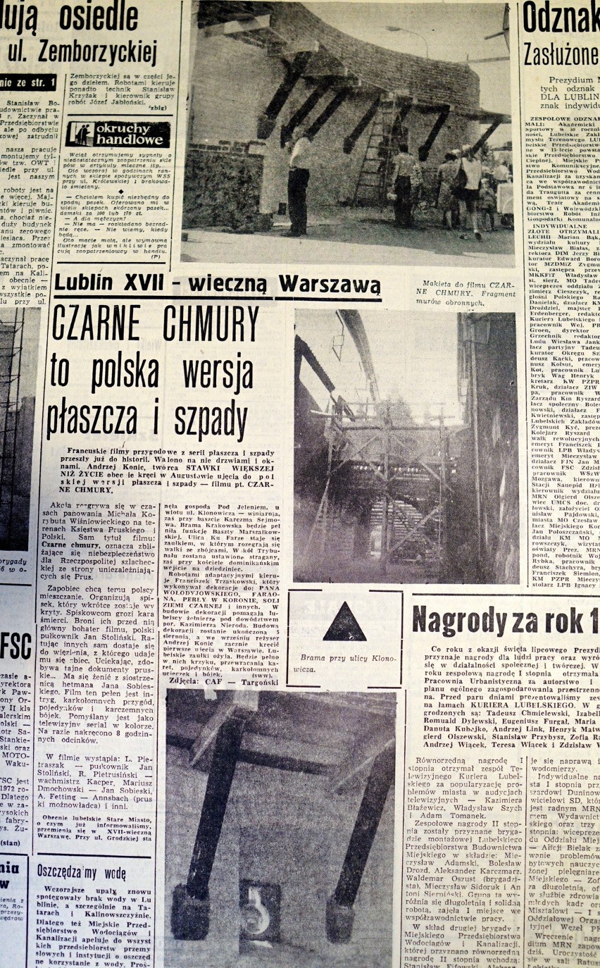 Leonard Pietraszak odwiedził Lublin podczas kręcenia filmu "Czarne chmury". Zobacz archiwalne artykuły Kuriera Lubelskiego 