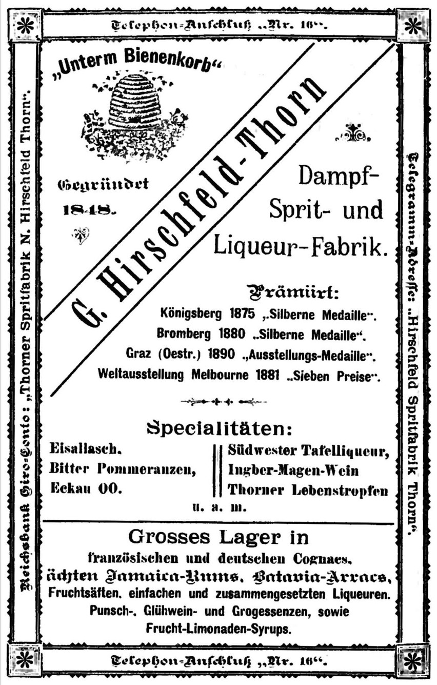 Reklama i szyld firmy Hirschfelda pochodząca z toruńskiej...