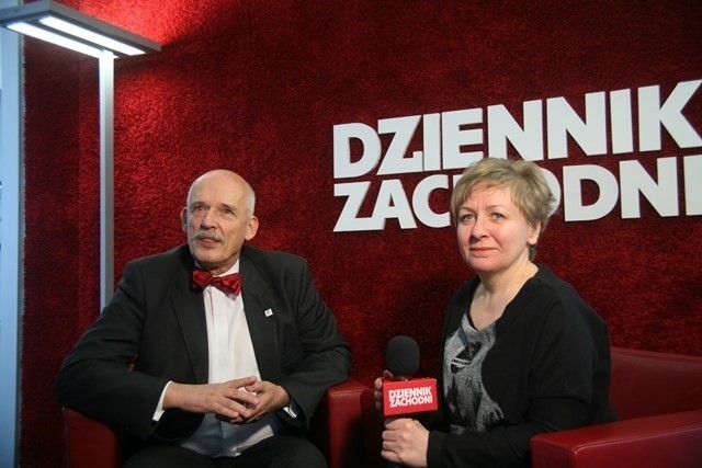 Janusz Korwin-Mikke w studiu Dziennika Zachodniego