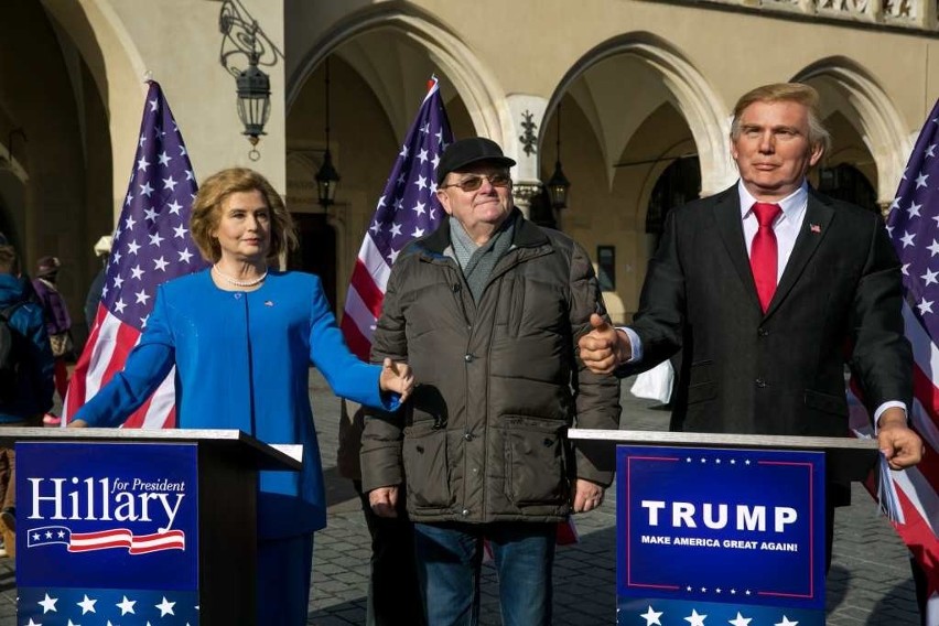 Hilary Clinton i Donald Trump na krakowskim Rynku [ZDJĘCIA]
