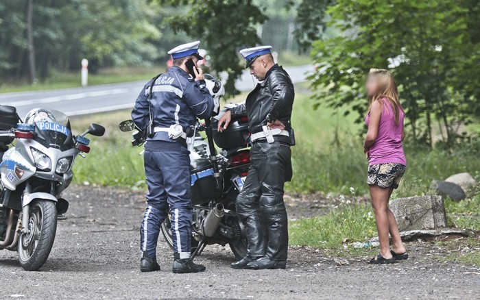 Jako pierwsi interweniowali policjanci na motorach.