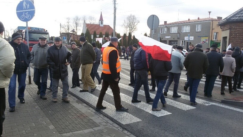 Protest rolników na DK 43 w Waleńczowie