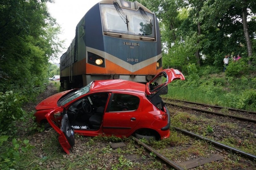 Wypadek w Rybniku na przejeździe kolejowym