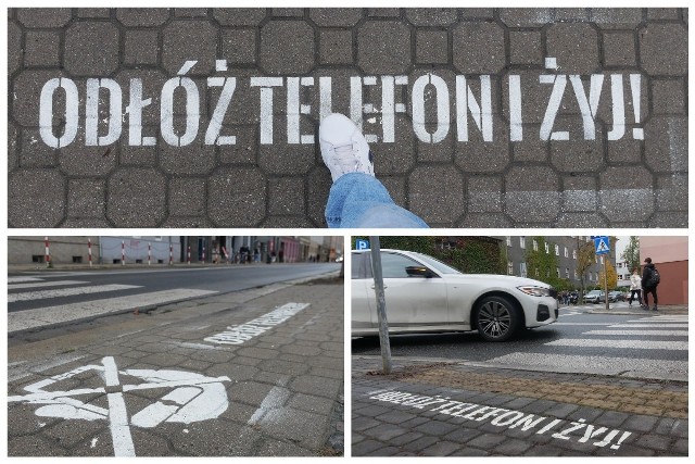 Przed przejściami dla pieszych w Opolu pojawiły się takie grafitti.