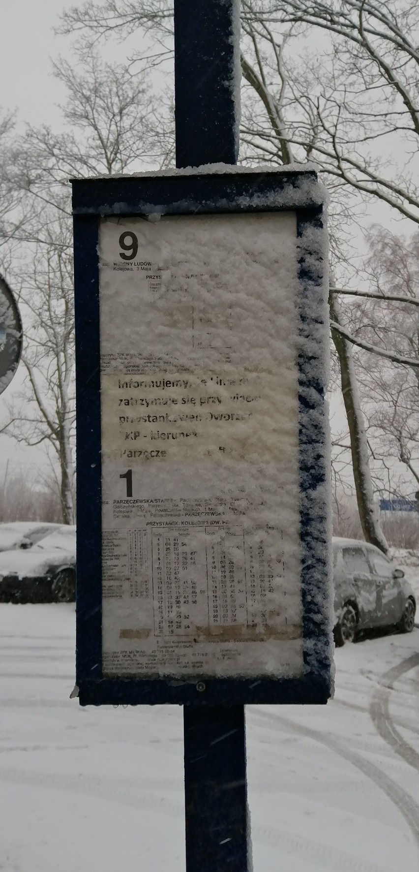 Śnieg sparaliżował komunikację miejską i kolej w Zgierzu. ZDJĘCIA