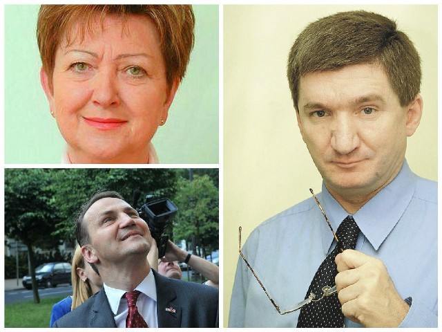 Marszałek Sejmu Jerzy Wenderlich, Anna Bańkowska (SLD), Radosław Sikorski (PO).