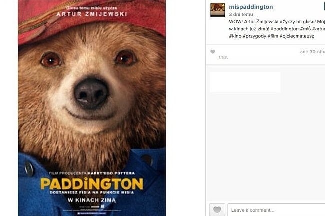 Plakat filmu "Miś Paddington" (fot. screen z Instagram.com)