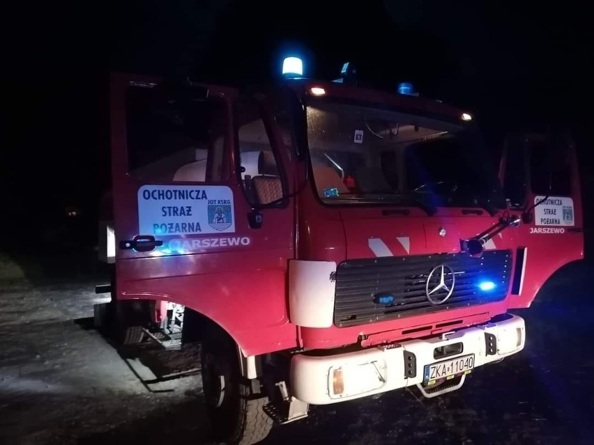 Pożar słomy w miejscowości  Kłęby w powiecie kamieńskim