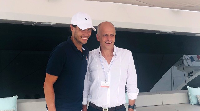 Rafael Nadal i Francis Lapp podczas targów jachtowych Cannes Yachting Festival 2018