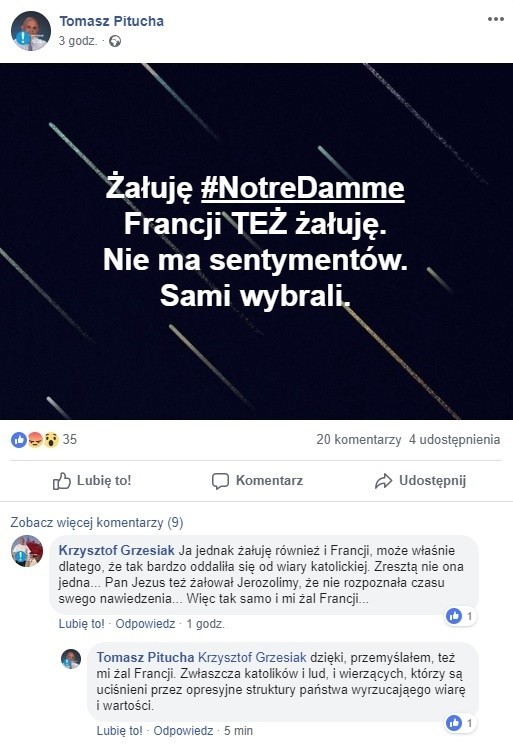 ...jednak po kilku godzinach zreflektował się nad...