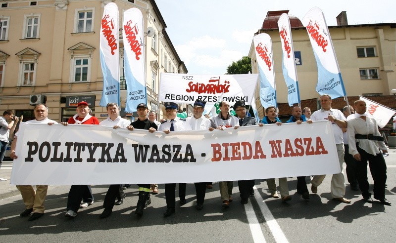 Protest Solidarności w Rzeszowie...