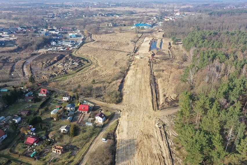 Tak wygląda obwodnica Gryfina. Prace są w toku. Zobacz zdjęcia z lotu ptaka 