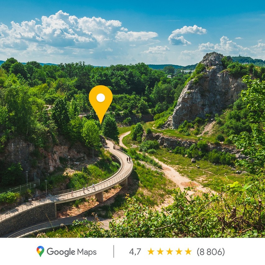 Złota Pinezka od Google Maps dla Rezerwatu Przyrody Kadzielnia w Kielcach