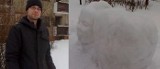 Niezwykły prezent walentynkowy - torunianin wyrzeźbił twarz ukochanej w śniegu [ZOBACZ FILM]