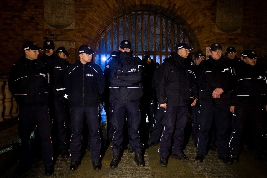 Protestujący blokowali wjazd na Wawel.