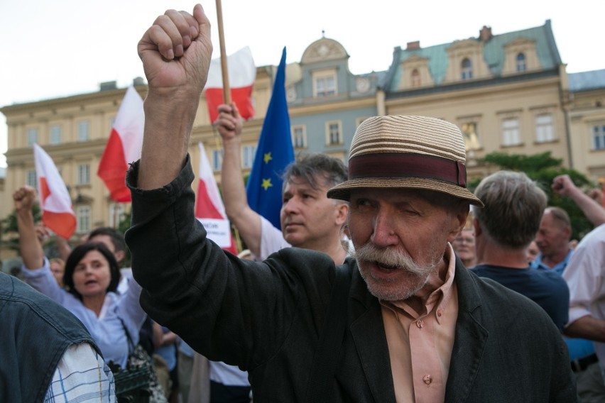 24 lipca 2017. Protest w obronie niezależności sądów na...